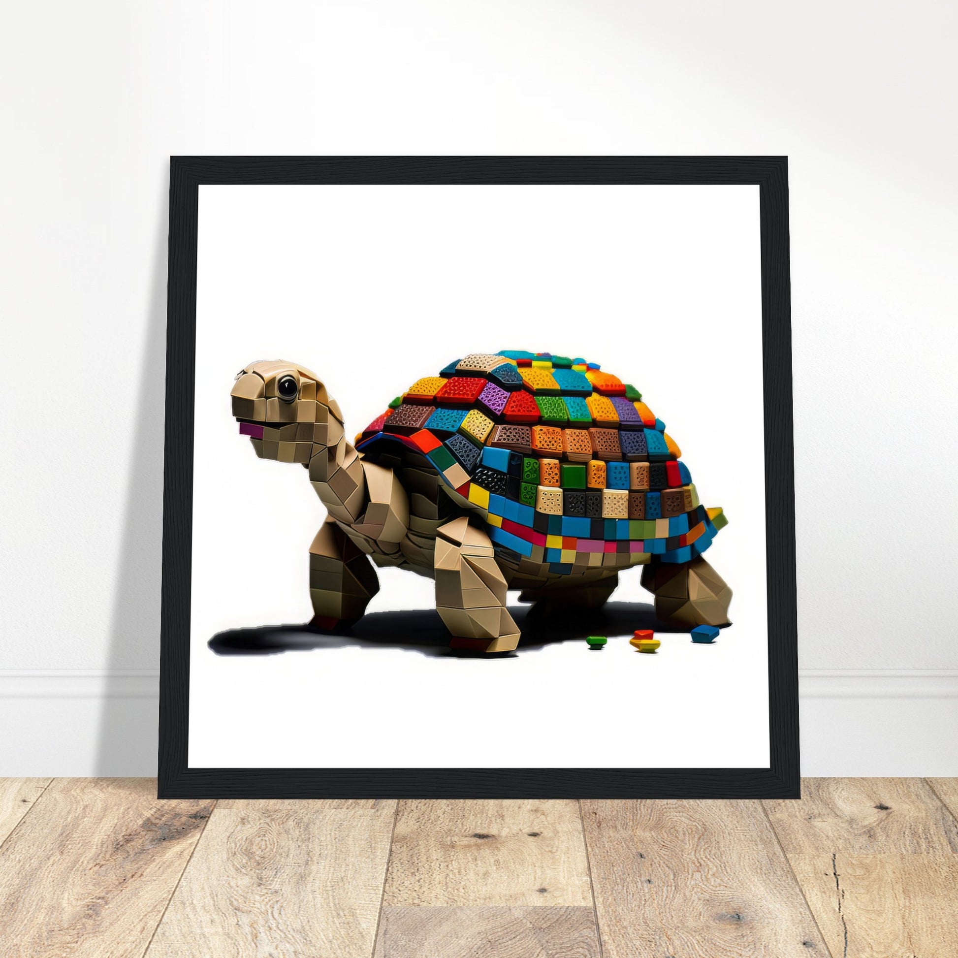 Block Tortoise Artwork - Print Room Ltd Wood frame 70x70 cm / 28x28"