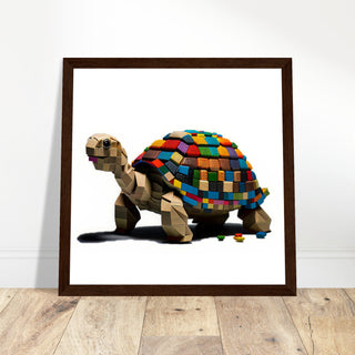 Block Tortoise Artwork - Print Room Ltd Black frame 70x70 cm / 28x28"