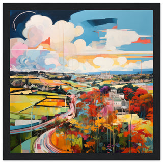 Oxfordshire Landscape Artwork - Print Room Ltd Wood frame 30x30 cm / 12x12"