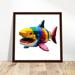 Shark Artwork Print - Print Room Ltd White frame 70x70 cm / 28x28"