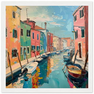 Azure Alleys: Venetian Vistas white framed art print | by Print Room Ltd