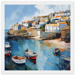 Port Isaac Seascape Art Print - Print Room Ltd Wood frame 30x30 cm / 12x12"