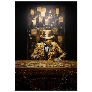 Golden Financier Abstract Artwork - Print Room Ltd No Frame Selected 70x100 cm / 28x40"