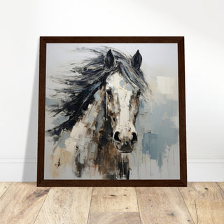 Equine artwork #23 - Print Room Ltd Wood frame 30x30 cm / 12x12"