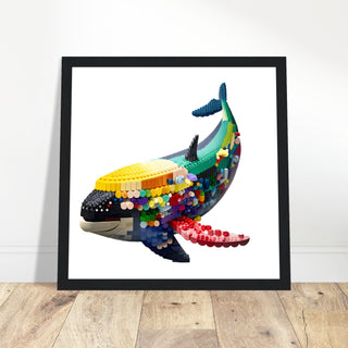 Whale Artwork Print - Print Room Ltd White frame 30x30 cm / 12x12"