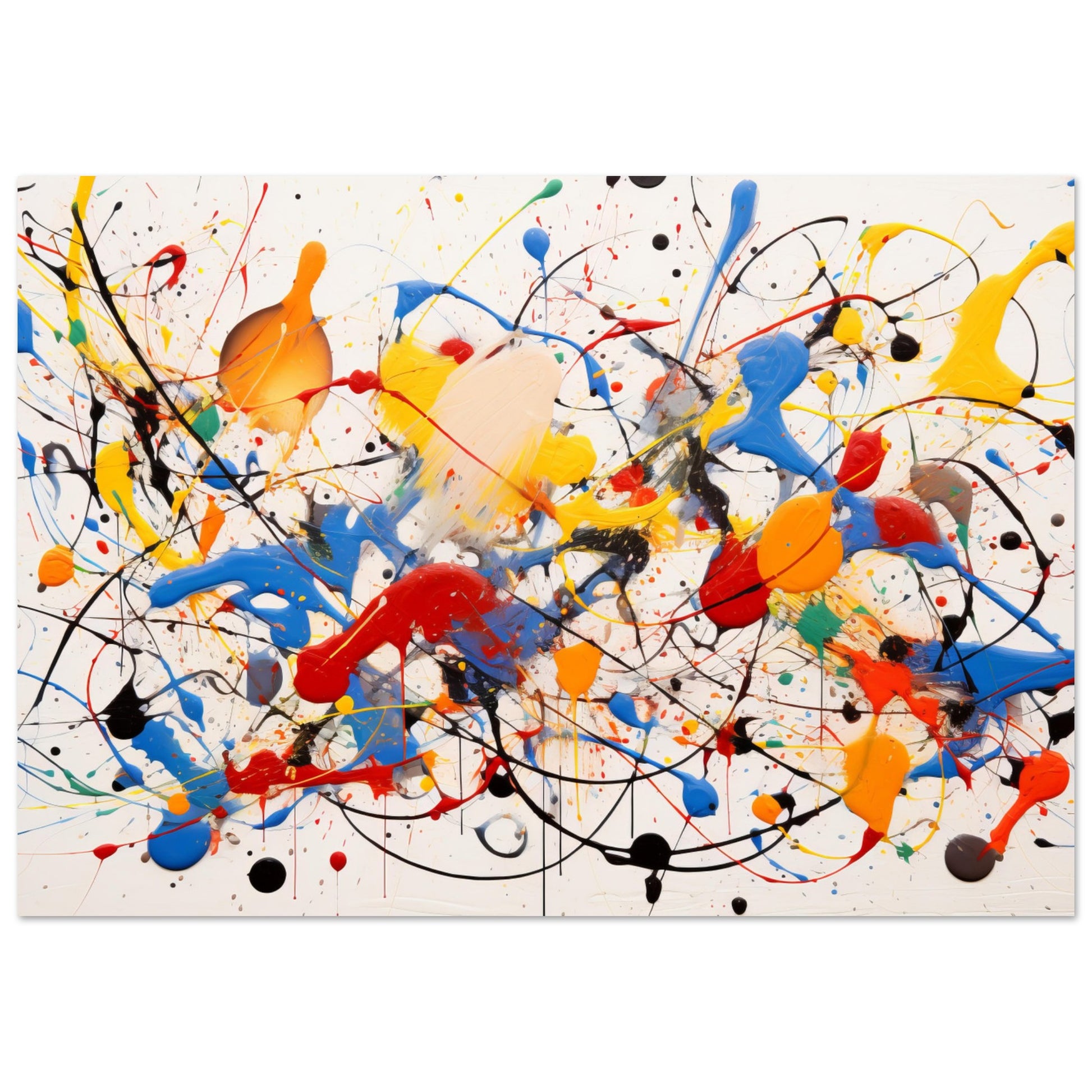 Dynamic Abstract Art Print #17 - Inspired by Pollock - 30x40 cm / 12x16"