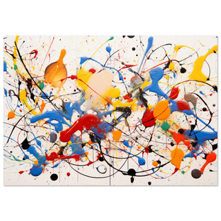Dynamic Abstract Art Print #17 - Inspired by Pollock - 30x40 cm / 12x16"