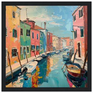 Azure Alleys: Venetian Vistas black framed art print | by Print Room Ltd