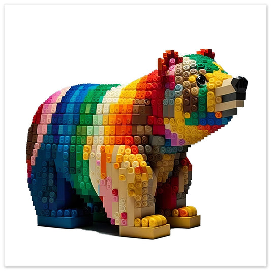 Bear Artwork Print - Print Room Ltd No Frame Selected 70x70 cm / 28x28"