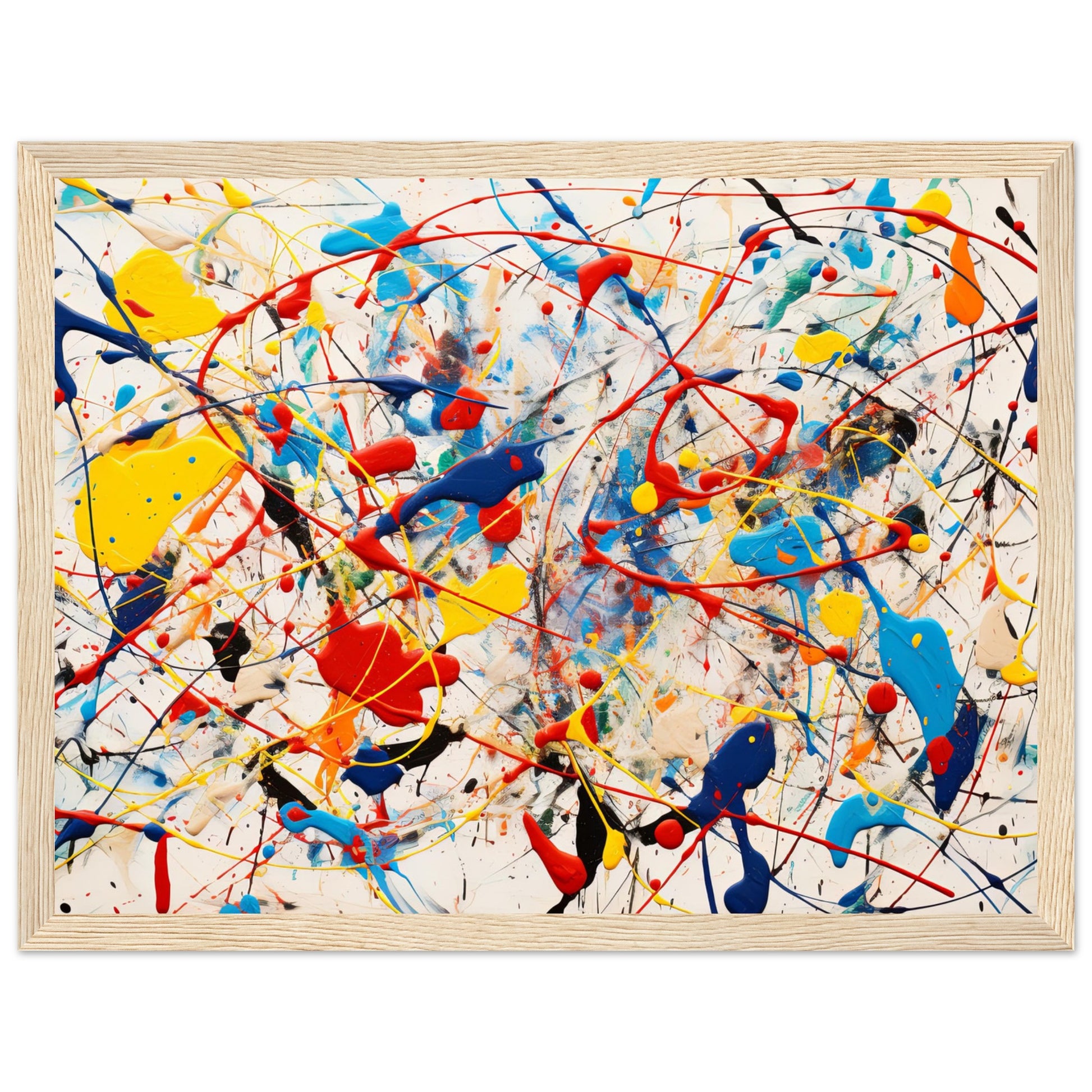 Abstract Art #30 - Inspired by Pollock Black frame 70x100 cm / 28x40"