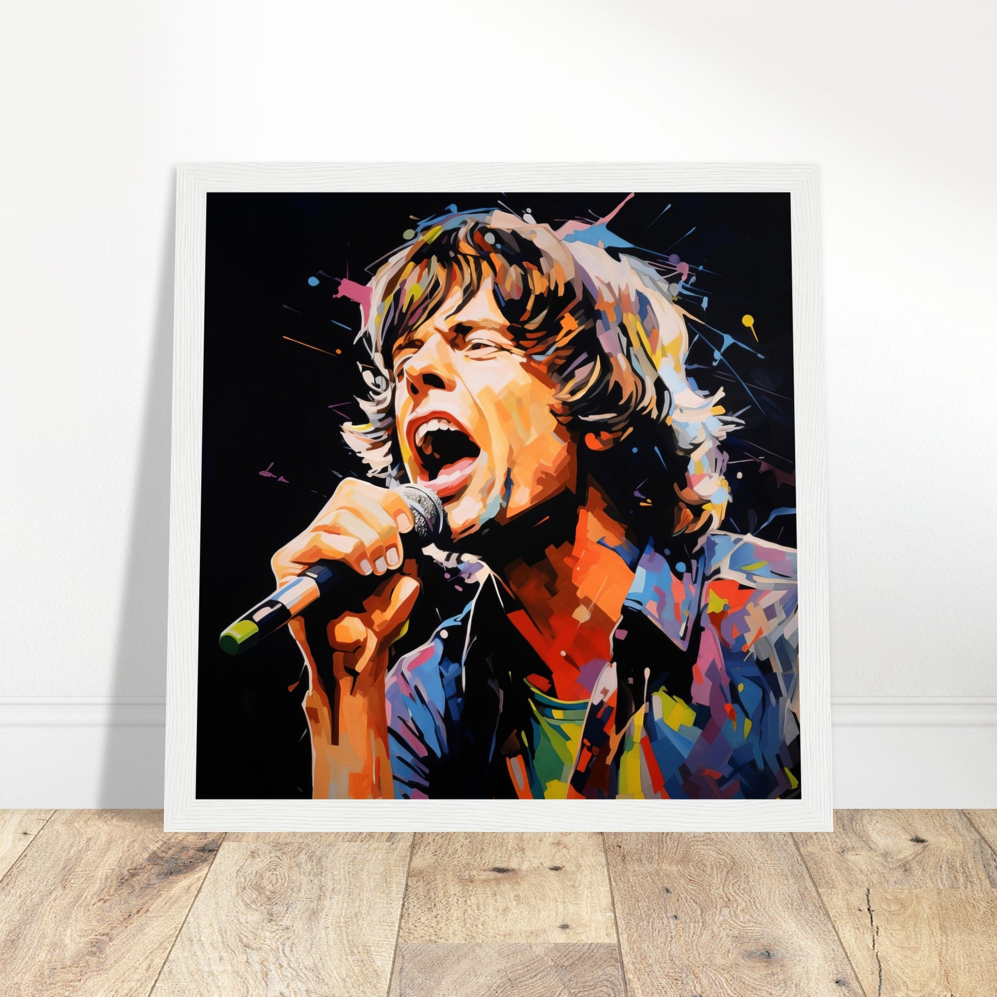 Mick Jagger Art Print - Print Room Ltd Wood frame 30x30 cm / 12x12"