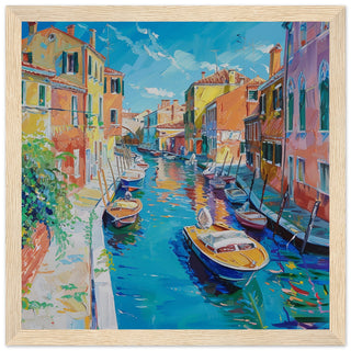 Reflections of Murano wood framed art print | by Print Room Ltd