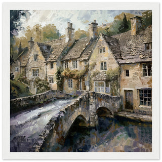 Castle Combe Charm white framed art print | By Print Room Ltd