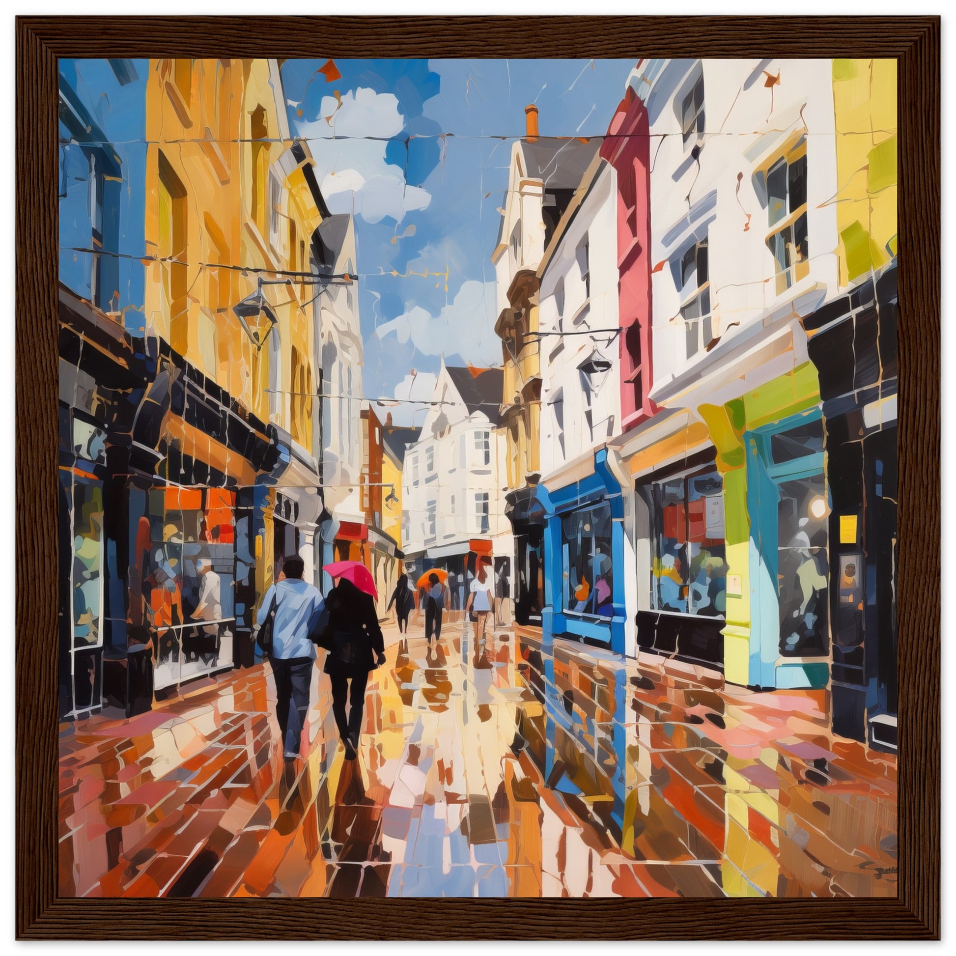 Brighton Lanes Art Prints - Print Room Ltd Dark wood frame 30x30 cm / 12x12"