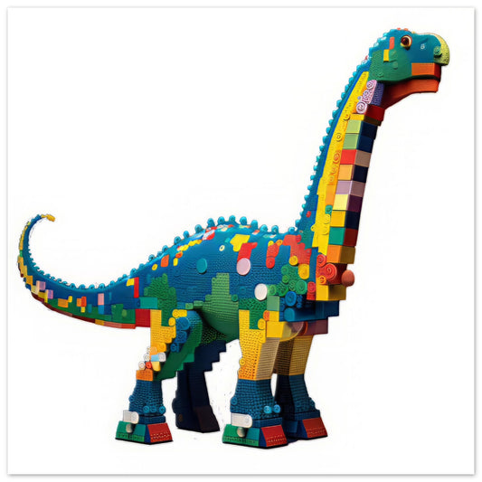 Block Brachiosaurus Art - Print Room Ltd No Frame Selected 70x70 cm / 28x28"