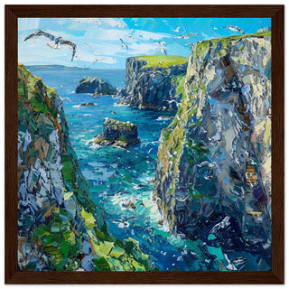 Coastal Serenity at Carrick-a-Rede dark wood framed art print | By Print Room Ltd