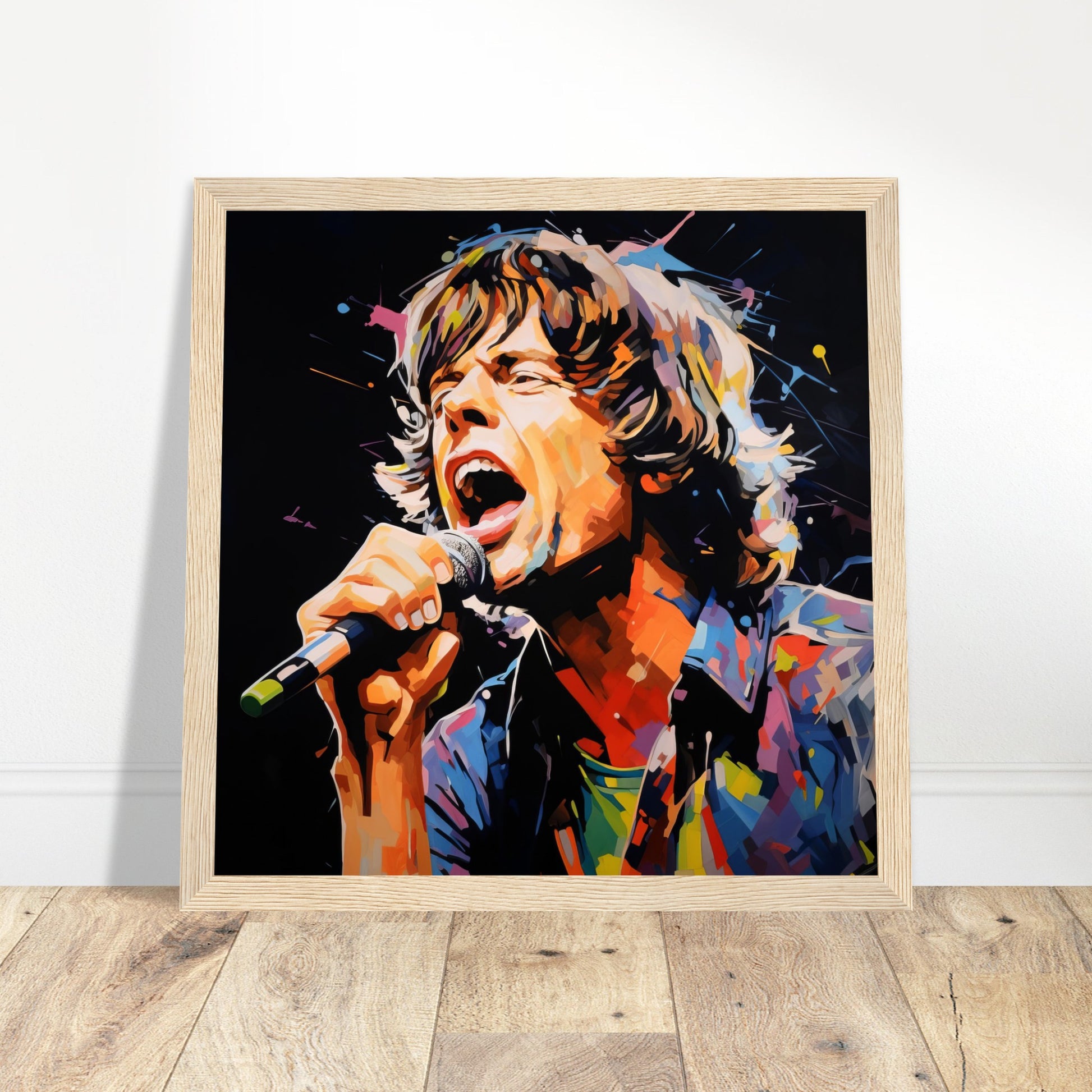 Mick Jagger Art Print - Print Room Ltd Dark wood frame 30x30 cm / 12x12"