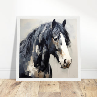Horse Artwork - Equine Elegance Dark wood frame 30x30 cm / 12x12"