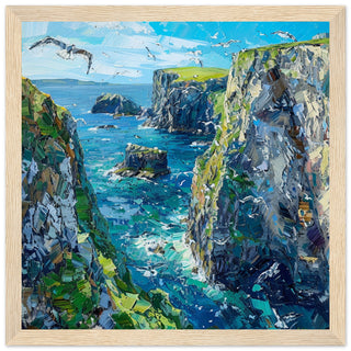 Coastal Serenity at Carrick-a-Rede wood framed art print | By Print Room Ltd