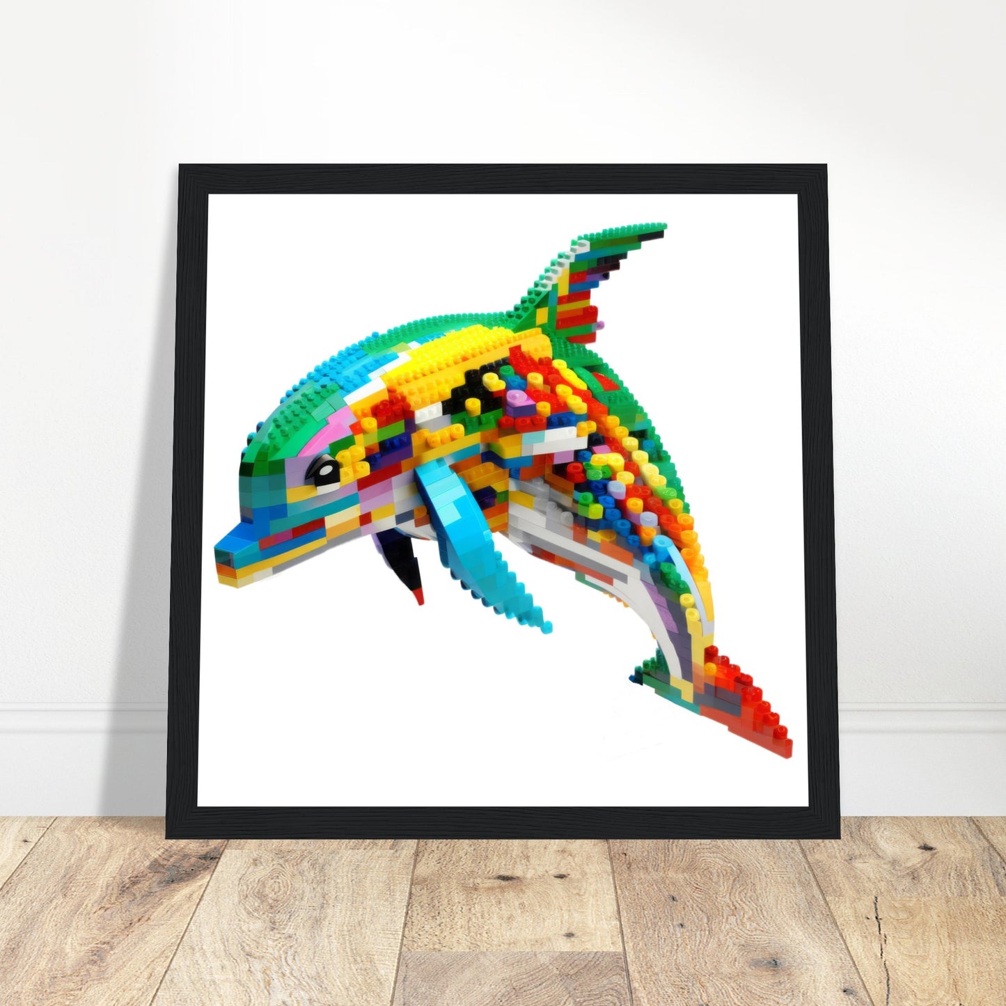 Dolphin Artwork - Print Room Ltd No Frame Selected 30x30 cm / 12x12"