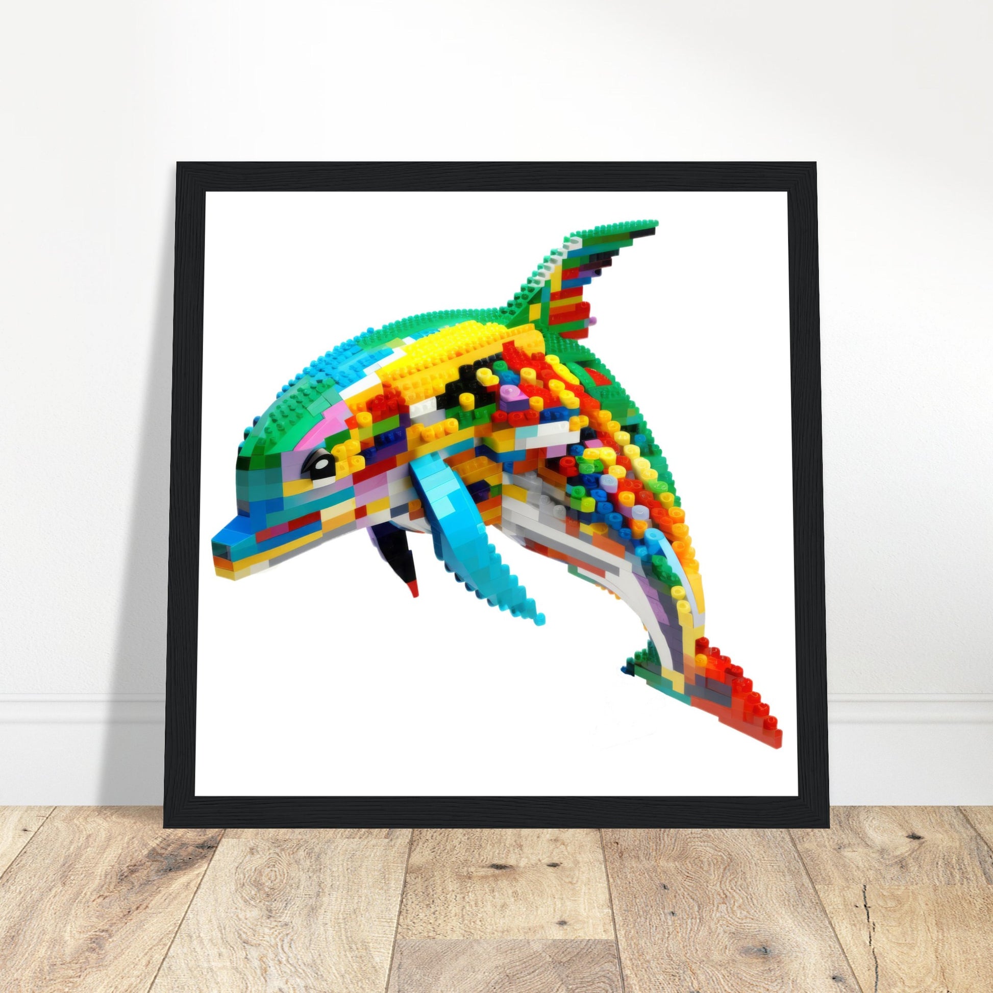 Dolphin Artwork - Print Room Ltd No Frame Selected 30x30 cm / 12x12"