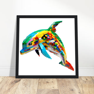 Dolphin Artwork - Print Room Ltd No Frame Selected 30x30 cm / 12x12"