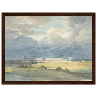 Landscape with a Large Building artwork print dark wood frame | By Print Room Ltd