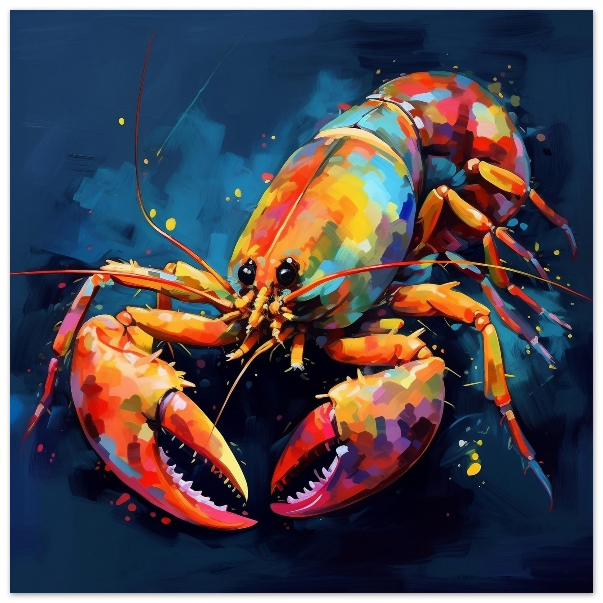 Lobster Artwork - Print Room Ltd No Frame Selected 70x70 cm / 28x28"