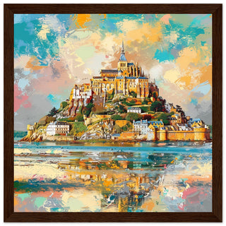 St Michael’s Mount Island Majesty dark wood framed art print | By Print Room Ltd