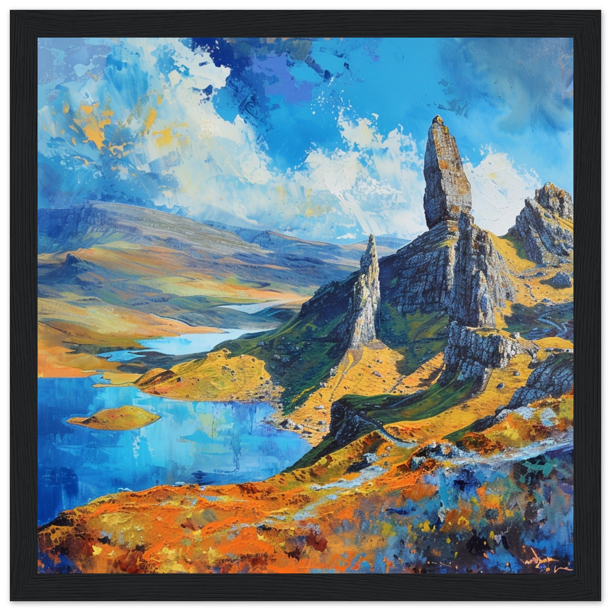 Isle of Skye’s Old Man of Storr: Highland Majesty black framed art print | By Print Room Ltd