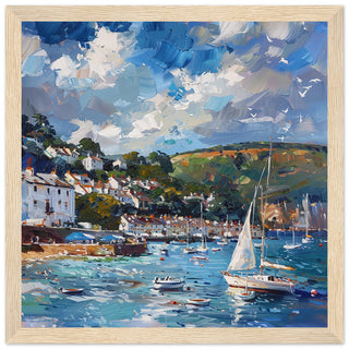 Salcombe Estuary Elegance: Framed wood Artwork print | By Print Room Ltd