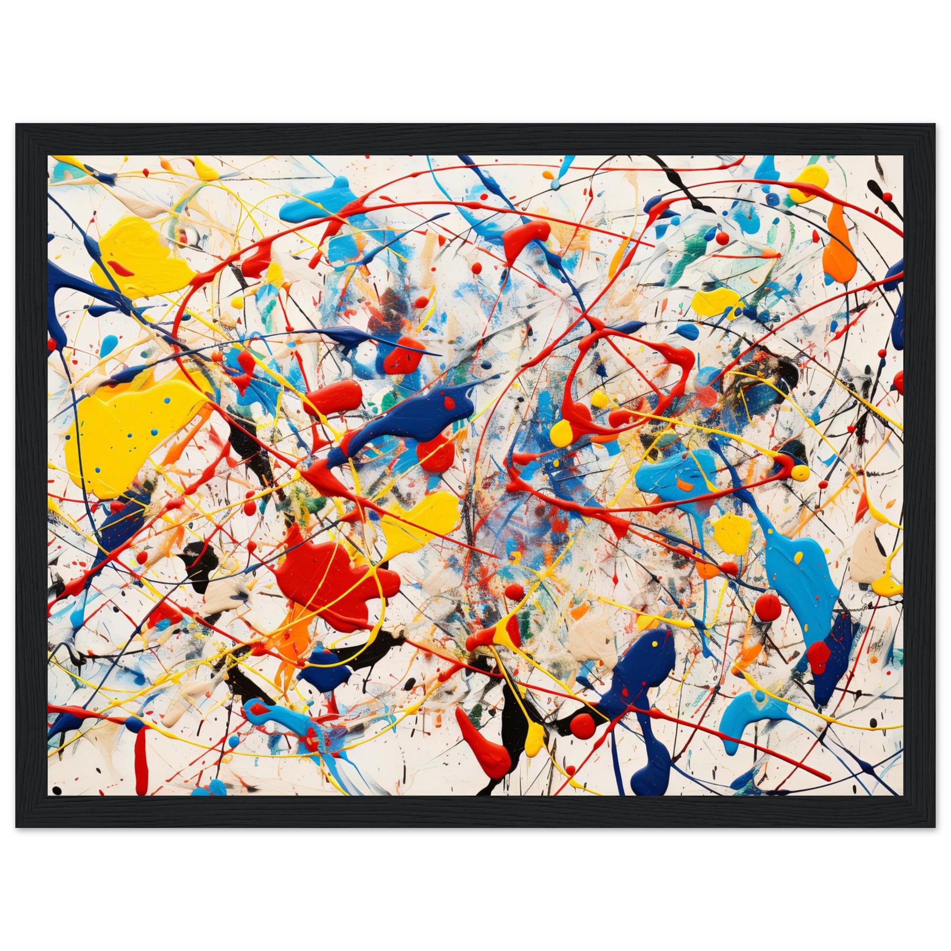 Abstract Art #30 - Inspired by Pollock Black frame 30x40 cm / 12x16"