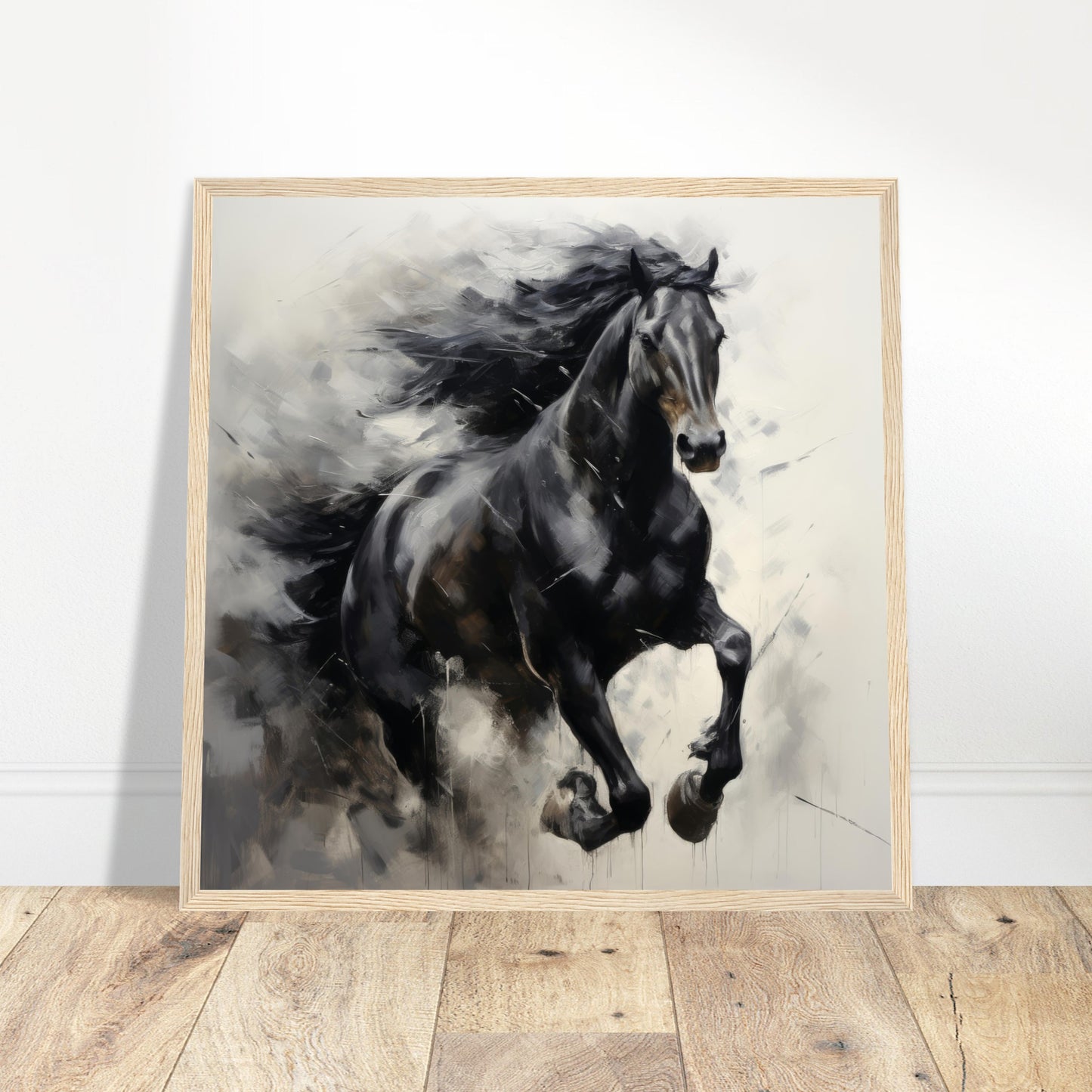 Equine Elegance Art #42 - Print Room Ltd Dark wood frame 50x50 cm / 20x20"