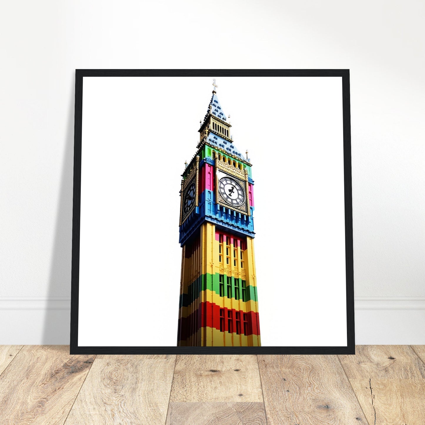 Block Big Ben Art - Print Room Ltd Dark wood frame 70x70 cm / 28x28"