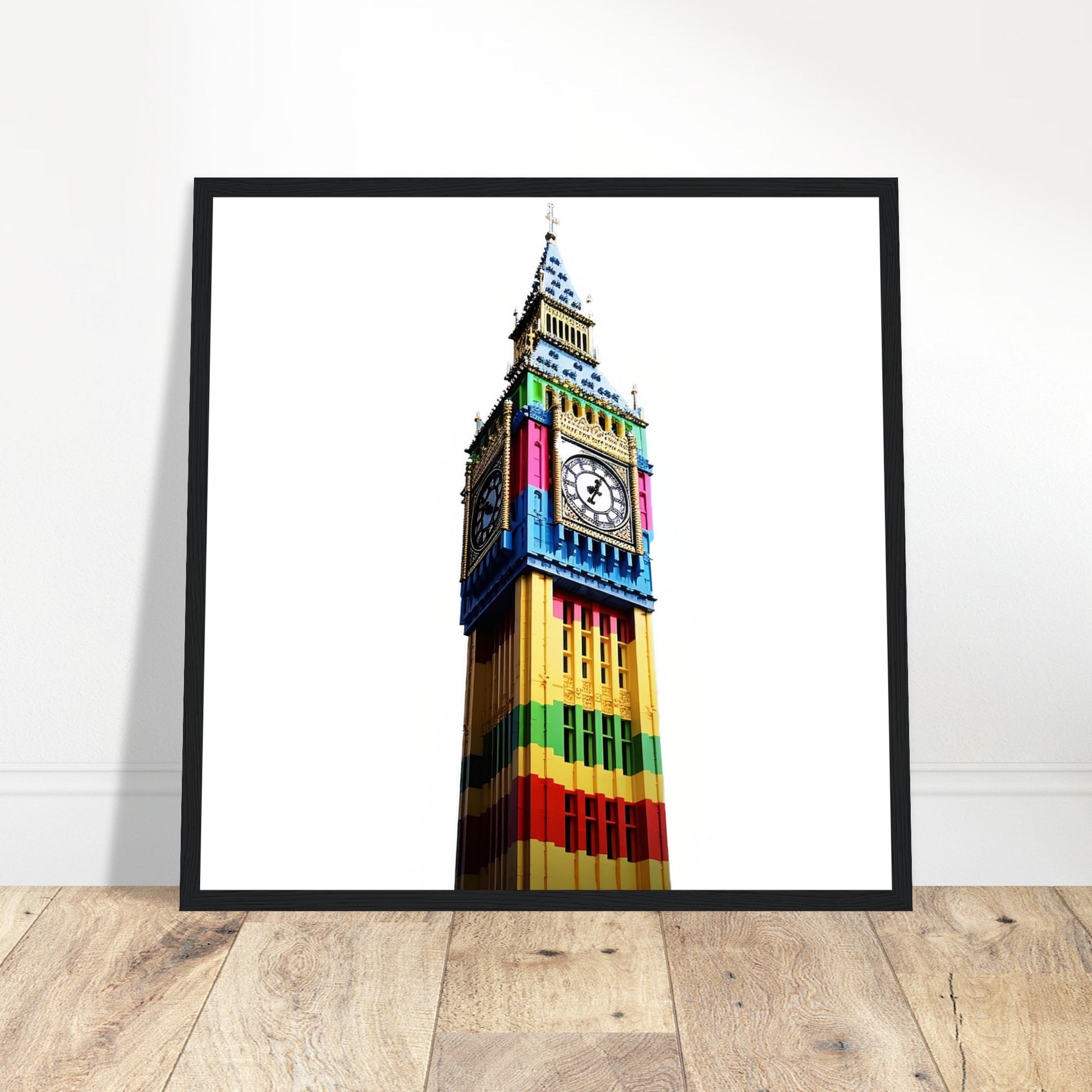 Block Big Ben Art - Print Room Ltd Dark wood frame 70x70 cm / 28x28"
