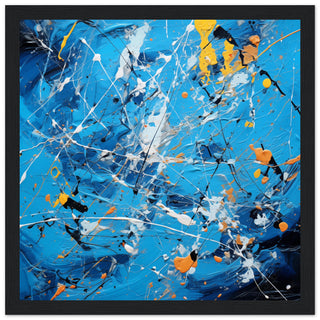 Abstract Art #45 - Pollock Inspired Black frame 70x70 cm / 28x28"