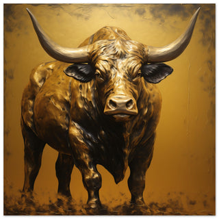Bull Artwork - Print Room Ltd No Frame Selected 70x70 cm / 28x28"