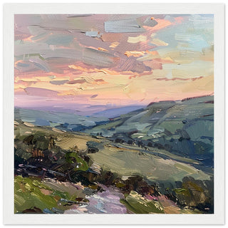Dawn Over Glossop: Peak District Serenity white framed art print | by Print Room Ltd