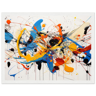 Abstract Art #15 - Pollock Style Black frame 30x40 cm / 12x16"