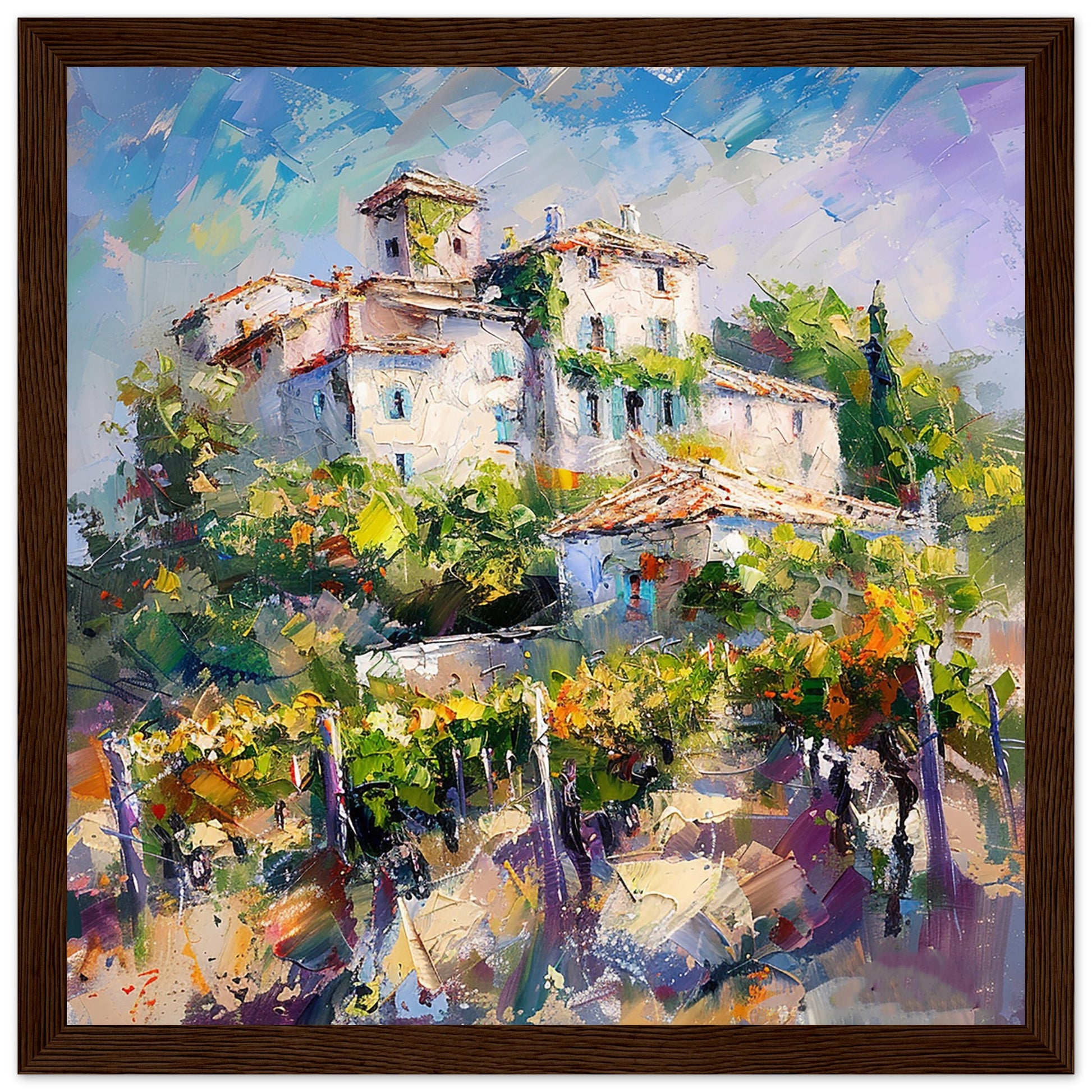 French Chateau Charm dark wood framed artwork print | By Print Room Ltd