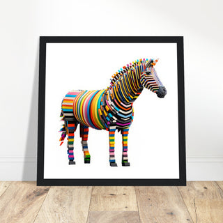 Block Zebra Artwork - Print Room Ltd White frame 70x70 cm / 28x28"