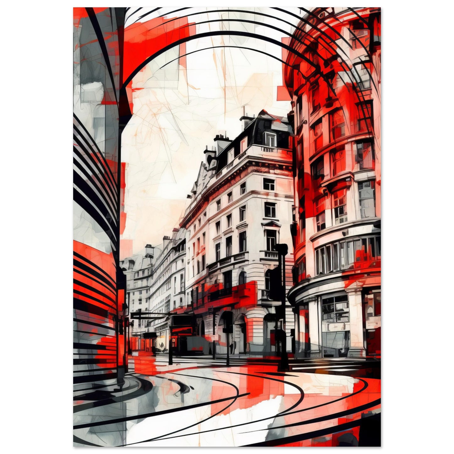 London Abstract Print - Print Room Ltd No Frame Selected 70x100 cm / 28x40"