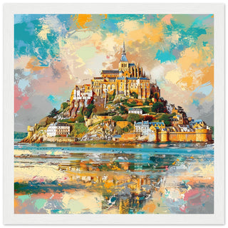 St Michael’s Mount Island Majesty white framed art print | By Print Room Ltd