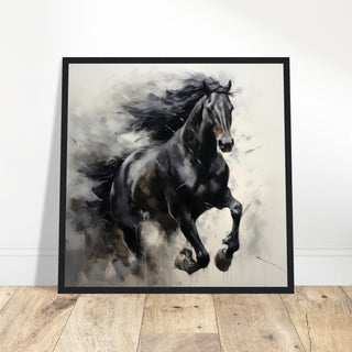 Equine Elegance Art #42 - Print Room Ltd Dark wood frame 30x30 cm / 12x12"