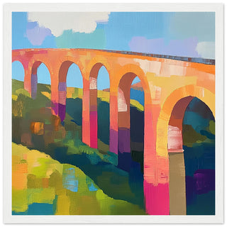Abstract Harringworth Viaduct on a Summer's Day  Large Art Print White Frame