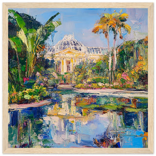 Abstract Kew Gardens in Summer Art Print Light Wood Frame