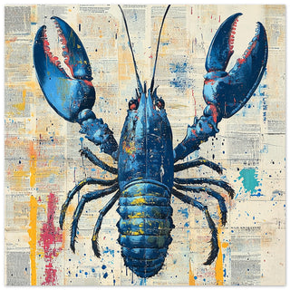 Abstract Lobster Over Vintage Text - A Splash of Colour and Creativity Art Print