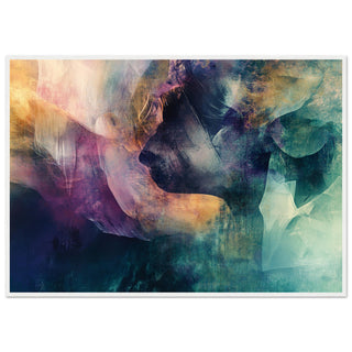Abstract Mixed Media White Wood Framed Art Print