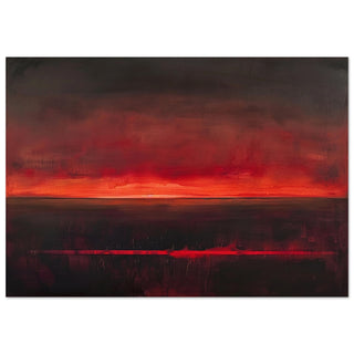 Abstract Red Sunset Seascape Art Print