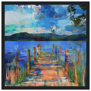 Abstract View from Hay Docks in the Lake District Art Print Black Frame